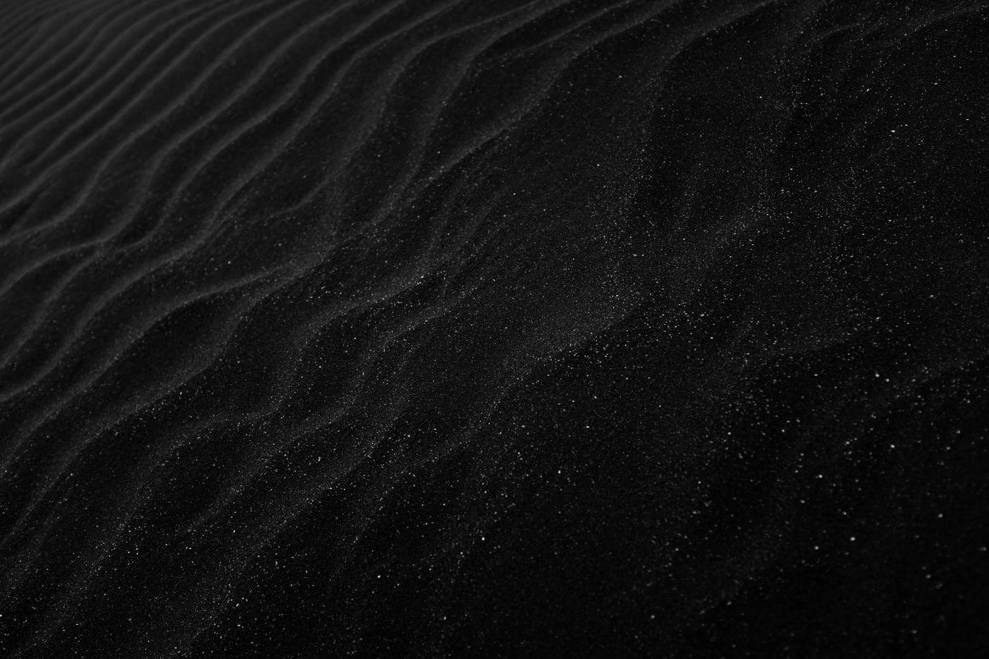 Fine ridges and contours in dark sand