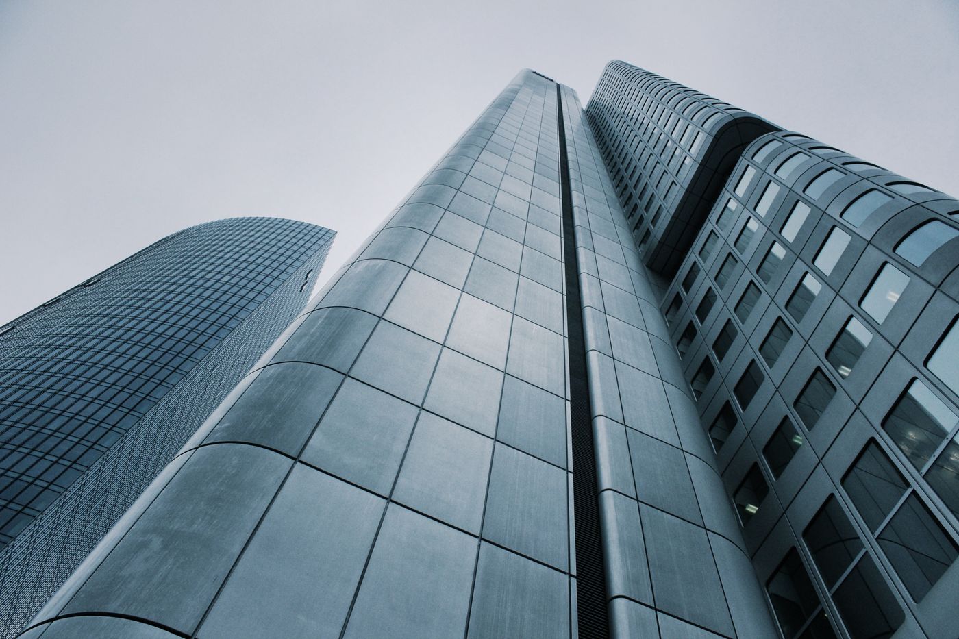 Sweeping metal and glass architectural forms